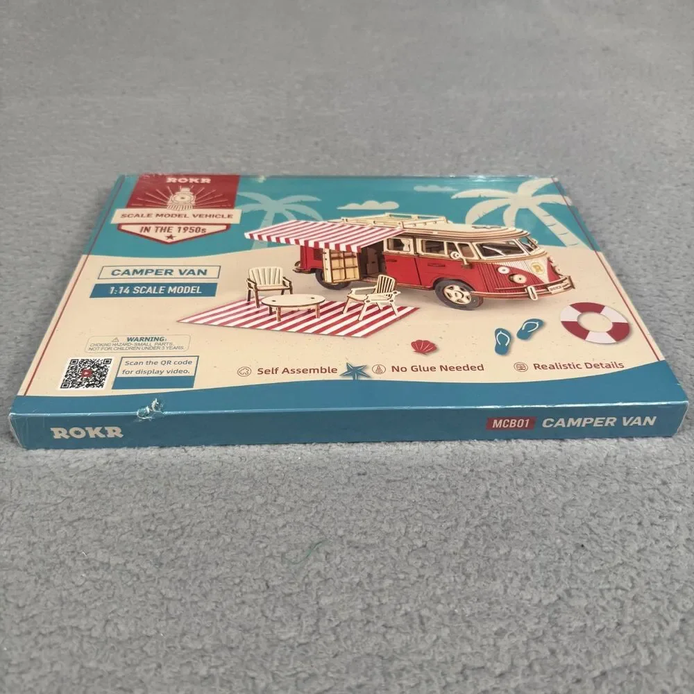 ROKR Camper‎ Van MCB01 Model 1:14 Scale Vehicle Wooden Art Puzzle Kit New Sealed